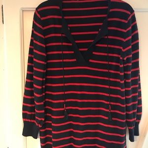 Loft navy and red striped sweater